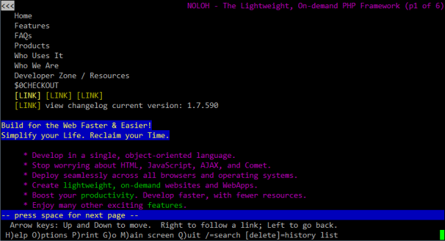 noloh.com in Lynx browser